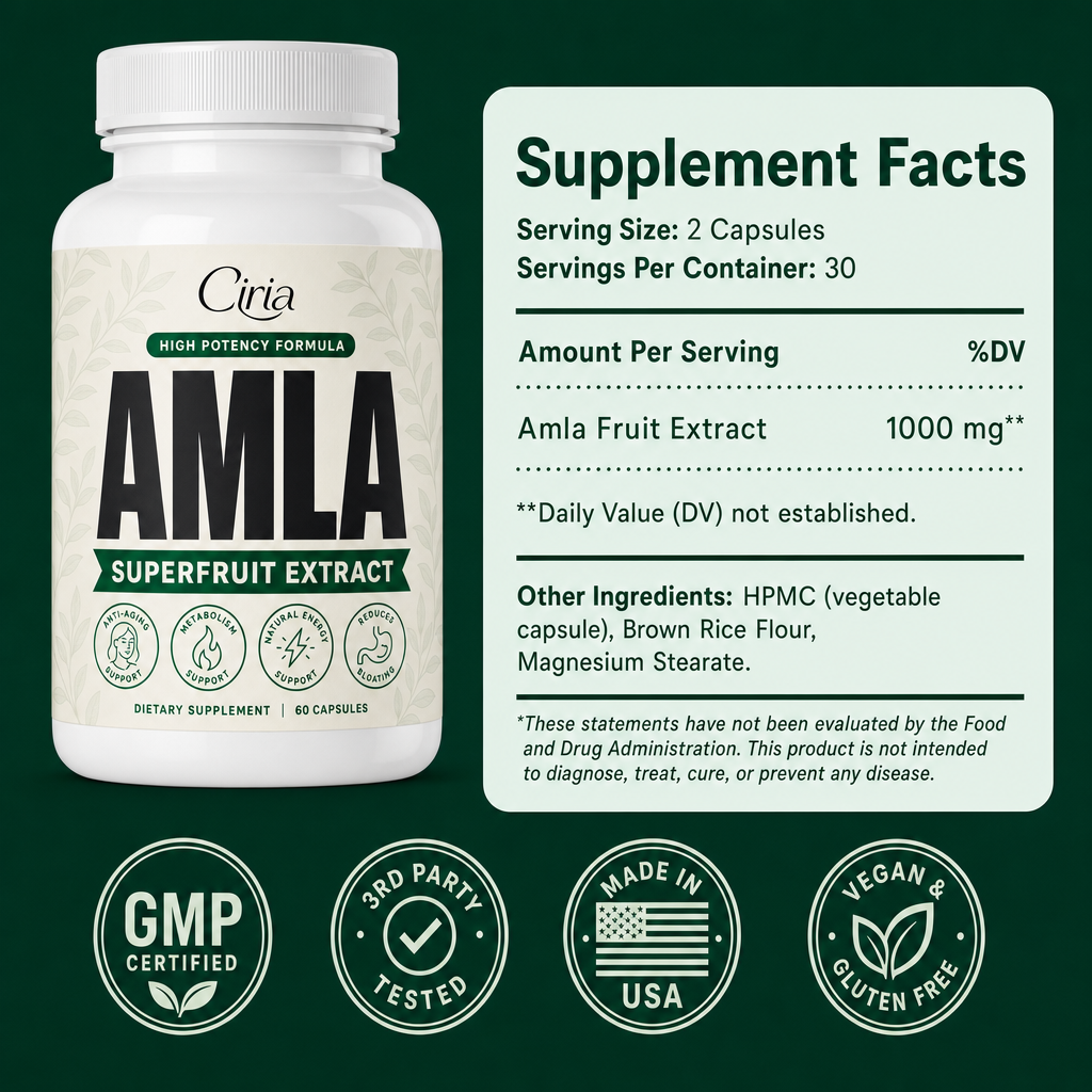Supplement facts and quality badges
