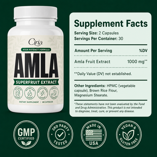 Supplement facts and quality badges