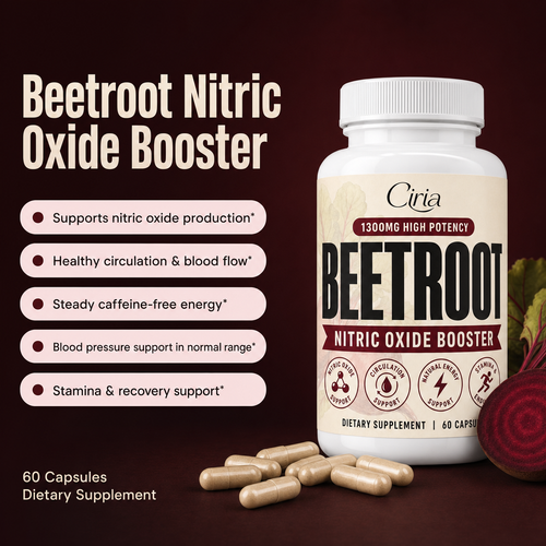 Ciria Beetroot 1300mg - Nitric Oxide Booster - WHITE