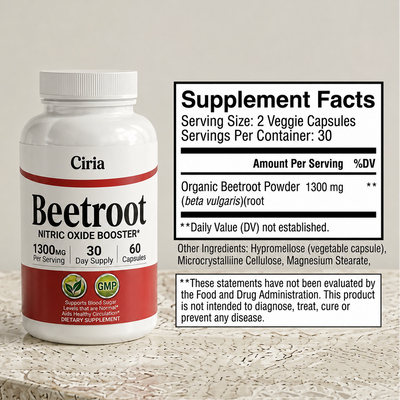 Ciria Beetroot 1300mg - Nitric Oxide Booster