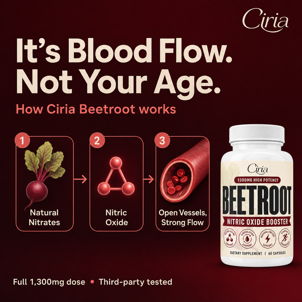 It's blood flow, not your age — how Ciria Beetroot works